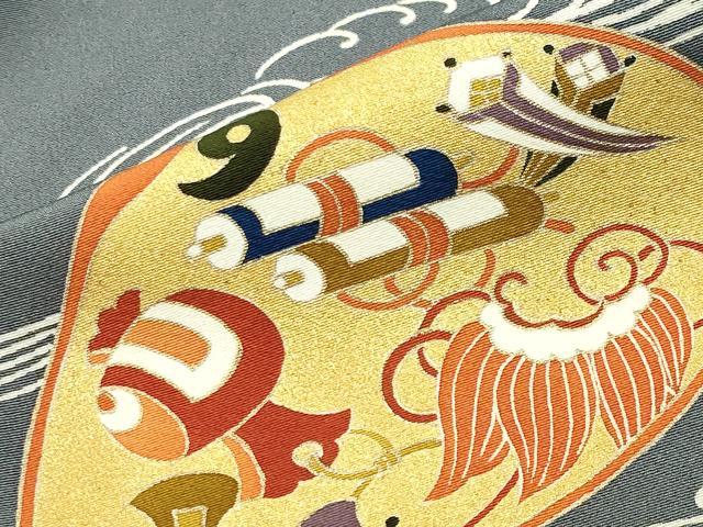 平和屋着物●訪問着 駒刺繍 宝尽くし貝合わせ花文 金彩 正絹 逸品 CABC8176gh