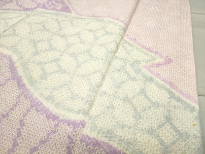 平和屋着物●訪問着　総絞り　牡丹吉祥文　正絹　逸品　CABC8162gh