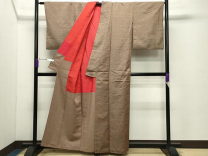 平和屋着物●極上　紬　霞文　正絹　逸品　CABC8166gh
