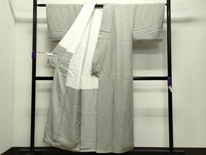 平和屋着物●上質な色無地　南天地紋　裏葉柳色　正絹　逸品　未使用　CABC8195gh
