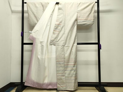 平和屋着物●訪問着　本場大島紬　9マルキ　横段文　正絹　逸品　CABC8189gh