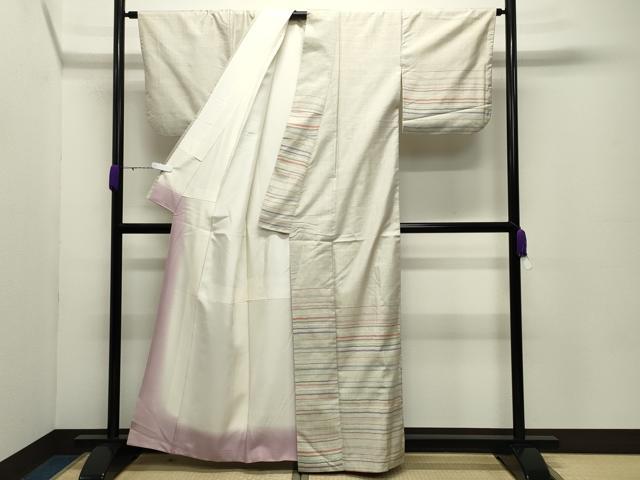 平和屋着物●訪問着　本場大島紬　9マルキ　横段文　正絹　逸品　CABC8189gh