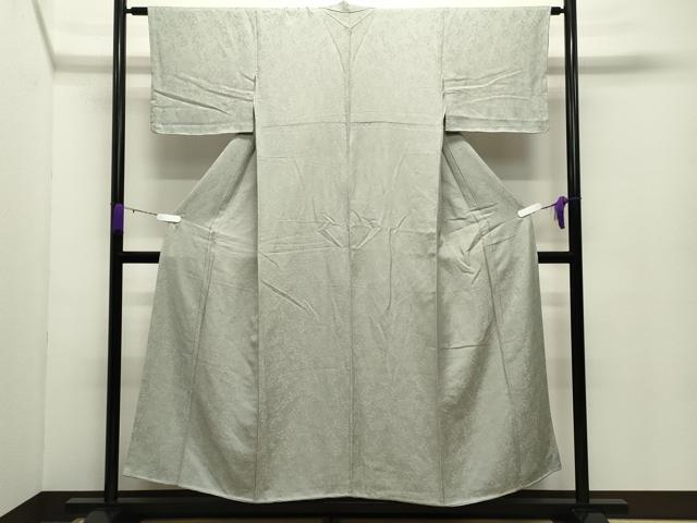 平和屋着物●上質な色無地　南天地紋　裏葉柳色　正絹　逸品　未使用　CABC8195gh