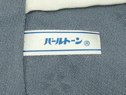 平和屋着物●上質な色無地 草花地紋 藍鼠色 正絹 逸品 未使用 CABC8244gh