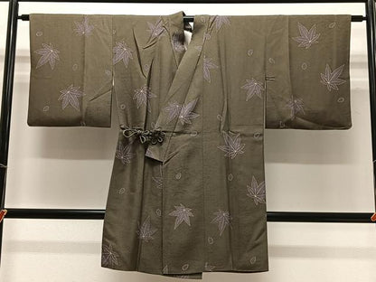 平和屋着物∞道中着　舞葉文　正絹　逸品　CABC3186ua