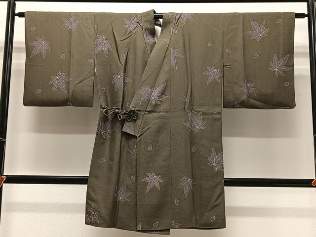 平和屋着物∞道中着　舞葉文　正絹　逸品　CABC3186ua