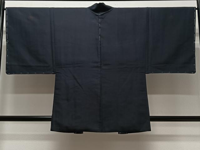 平和屋着物∞男性　羽織　蝋色　羽裏：風景文　正絹　逸品　未使用　CABC3183ua