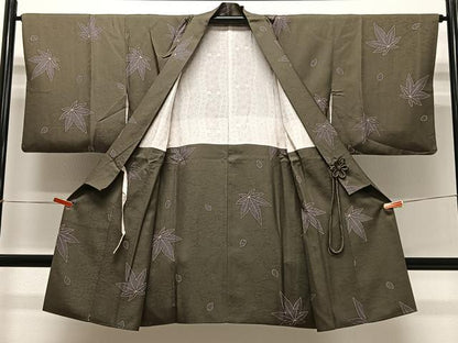 平和屋着物∞道中着　舞葉文　正絹　逸品　CABC3186ua