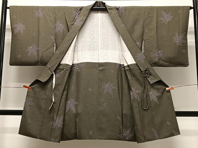 平和屋着物∞道中着　舞葉文　正絹　逸品　CABC3186ua