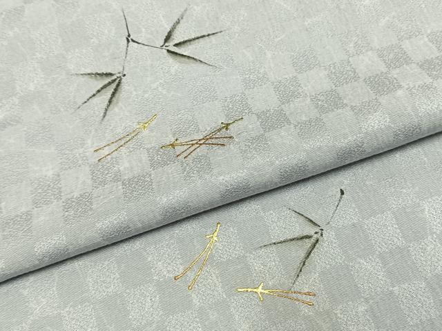 平和屋着物●真奈衣紬 訪問着 手描き 松葉 金彩 さが美扱い 反端付き 正絹 逸品 AABF5980fy