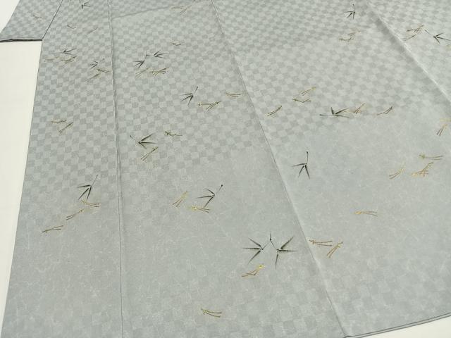 平和屋着物●真奈衣紬 訪問着 手描き 松葉 金彩 さが美扱い 反端付き 正絹 逸品 AABF5980fy