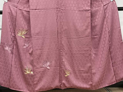 平和屋着物■訪問着　駒刺繍　草花文　金糸　正絹　逸品　CABD2841xi