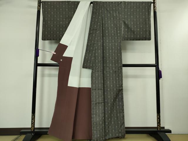 平和屋本店●極上　本場琉球　読谷山花織　紬地　蝉色地　逸品　DZAB5466kh6