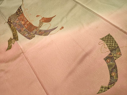 平和屋着物■訪問着　几帳花文　暈し染め　金彩　正絹　逸品　AABE6672sx
