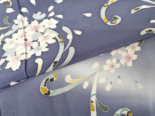 平和屋着物●本加賀友禅作家　松島由美　訪問着　花唐草文　暈し染め　やまと金ラベル　ロング丈　正絹　逸品　AABG0399cs