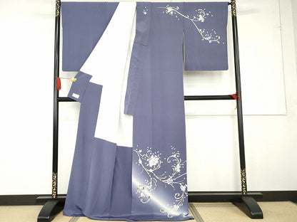 平和屋着物●本加賀友禅作家　松島由美　訪問着　花唐草文　暈し染め　やまと金ラベル　ロング丈　正絹　逸品　AABG0399cs