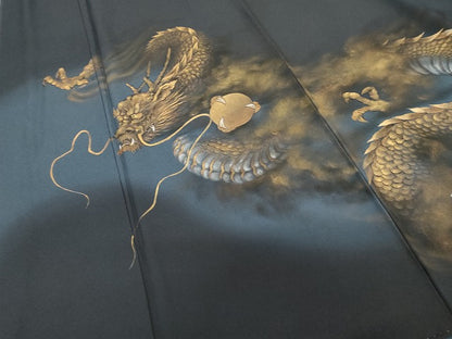 平和屋着物●訪問着 手描き 龍 暈し染め 金彩正絹 逸品 AABG0393cs