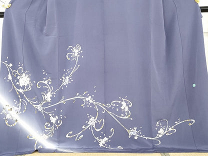 平和屋着物●本加賀友禅作家　松島由美　訪問着　花唐草文　暈し染め　やまと金ラベル　ロング丈　正絹　逸品　AABG0399cs