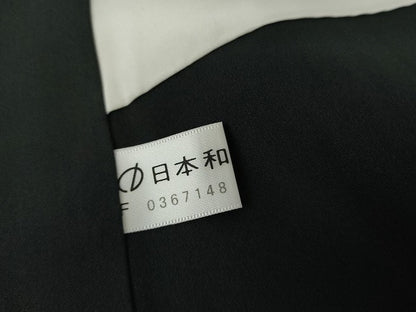 平和屋着物●本塩沢 市松文様 正絹 逸品 AABG0400cs