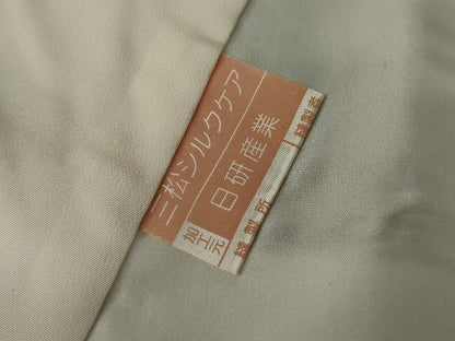 平和屋着物●摺型友禅 京都 多ち花 小紋 鹿の子椿間道 暈し染め 鬼しぼ縮緬 正絹 逸品 AABG0395cs