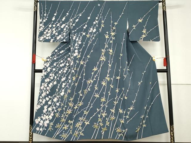 平和屋着物●本加賀友禅作家 小田美知代 訪問着 枝梅 正絹 逸品 AABG2685cs