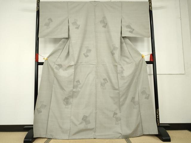 平和屋着物●結城紬　100亀甲　飛び亀甲　色紙重ね文　正絹　逸品　AABG2692cs