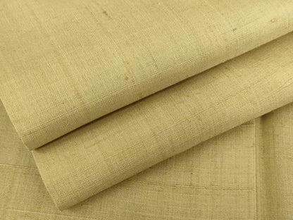 平和屋着物●染織の名門　しょうざん  生紬　色無地　枯草色　ロング丈　正絹　逸品　AABG2700cs