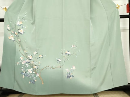 平和屋着物●訪問着　友禅　枝花文　暈し染め　正絹　逸品　AABG2707cs