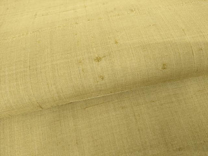 平和屋着物●染織の名門　しょうざん  生紬　色無地　枯草色　ロング丈　正絹　逸品　AABG2700cs