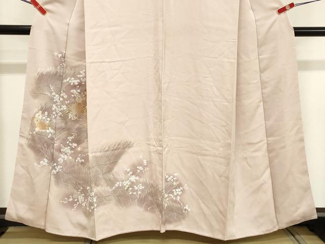 平和屋着物■訪問着　刺繍　草花文　暈し染め　銀糸　正絹　逸品　DABC4704cd