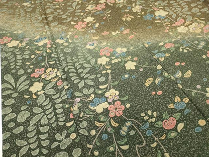 平和屋着物●訪問着　草花文　暈し染め　正絹　逸品　DABC3024az