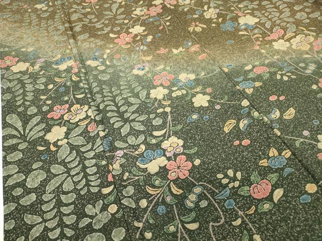 平和屋着物●訪問着　草花文　暈し染め　正絹　逸品　DABC3024az