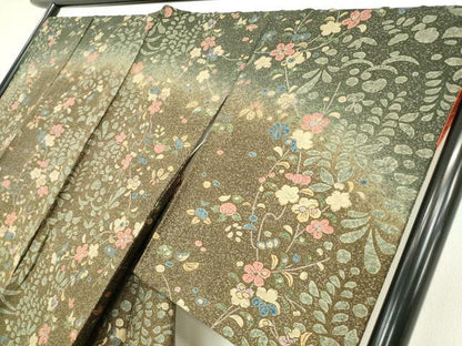 平和屋着物●訪問着　草花文　暈し染め　正絹　逸品　DABC3024az