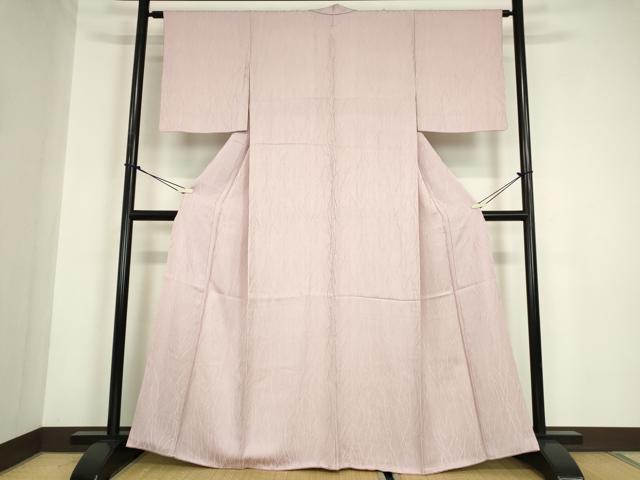 平和屋着物●上質な色無地　変わり縞地紋　虹色　正絹　逸品　DABC3020az