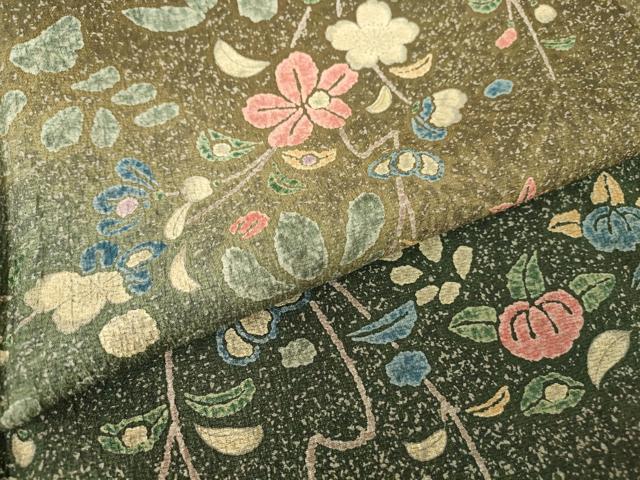 平和屋着物●訪問着　草花文　暈し染め　正絹　逸品　DABC3024az
