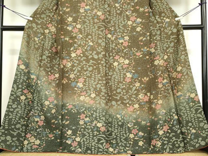 平和屋着物●訪問着　草花文　暈し染め　正絹　逸品　DABC3024az