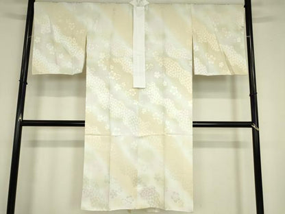 平和屋着物●長襦袢　袷　舞桜文　暈し染め　正絹　逸品　未使用　DABC3042az