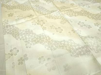 平和屋着物●長襦袢　袷　舞桜文　暈し染め　正絹　逸品　未使用　DABC3042az