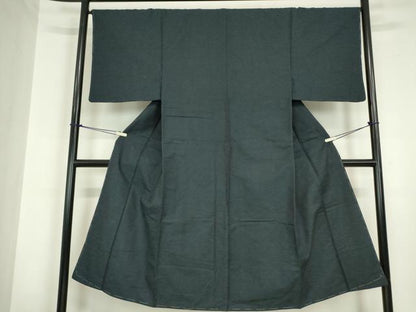 平和屋着物●男性　紬　アンサンブル　長羽織　霞文　正絹　逸品　DABC3038az