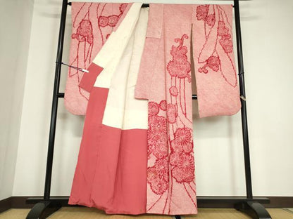 平和屋着物●豪華振袖　総絞り　舞花文　正絹　逸品　DABC3041az