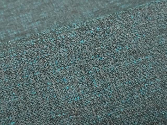 平和屋着物●男性　紬　アンサンブル　長羽織　霞文　正絹　逸品　DABC3038az