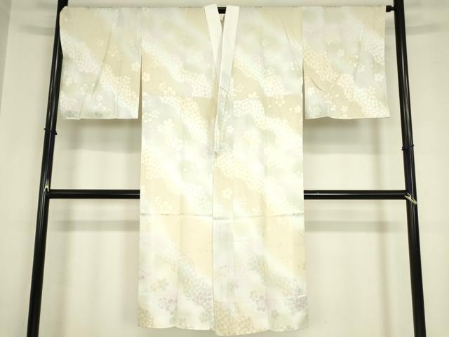 平和屋着物●長襦袢　袷　舞桜文　暈し染め　正絹　逸品　未使用　DABC3042az