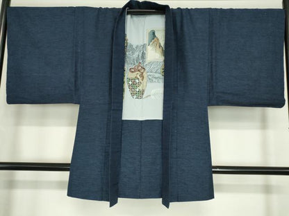 平和屋着物●男性　紬　アンサンブル　霞文　正絹　逸品　DABC3037az