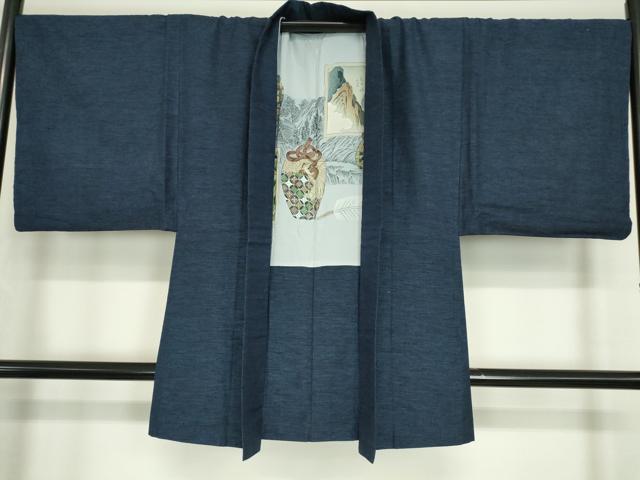 平和屋着物●男性　紬　アンサンブル　霞文　正絹　逸品　DABC3037az