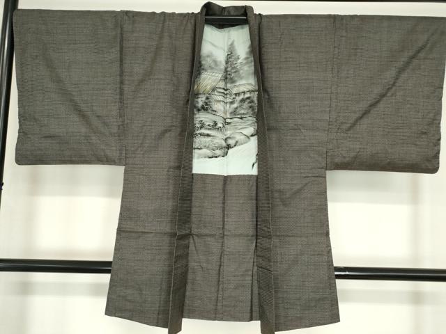 平和屋着物●男性　本場大島紬　アンサンブル　100亀甲　総詰め　証紙付き　正絹　逸品　DABC3035az