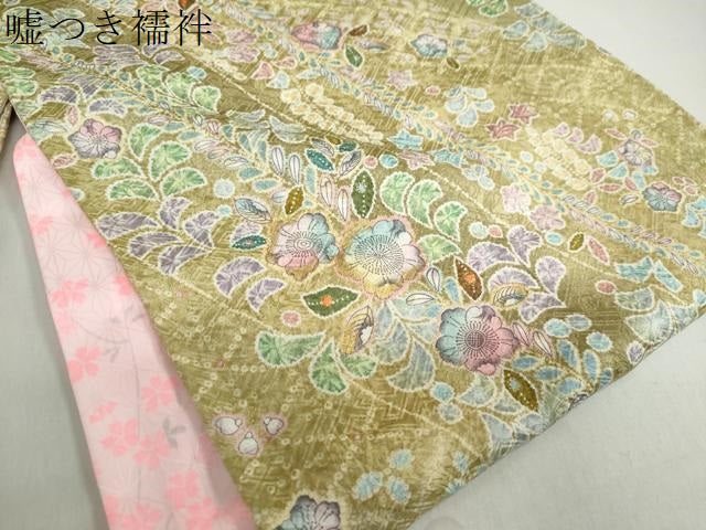 平和屋着物●上質な小紋　辻が花　金彩　正絹　逸品　DABB0998ud