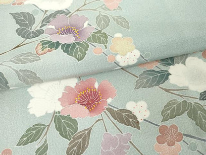 平和屋着物●訪問着 友禅 枝花文 暈し染め 正絹 逸品 AABG2741cs