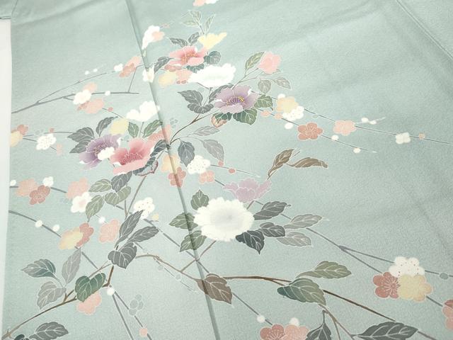 平和屋着物●訪問着 友禅 枝花文 暈し染め 正絹 逸品 AABG2741cs