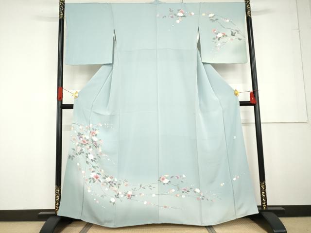 平和屋着物●訪問着 友禅 枝花文 暈し染め 正絹 逸品 AABG2741cs