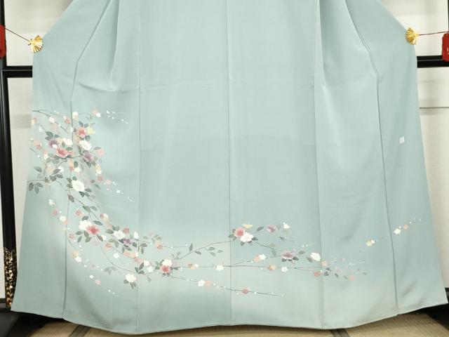 平和屋着物●訪問着 友禅 枝花文 暈し染め 正絹 逸品 AABG2741cs